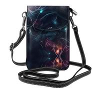YYHWHJDE Bolso pequeño para teléfono celular, 19,3 x 12,4 cm, diseño de la chica en el sueño, funda cruzada de cuero con solapa para mujer, perfecta para caminar, acampar, color negro
