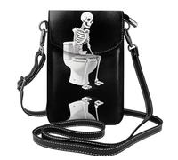 YYHWHJDE Bolso pequeño para teléfono celular de 19,3 x 12,4 cm, con diseño de The Thinker On The WC, funda de piel con solapa cruzada para mujer, perfecta para caminar, acampar