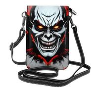 YYHWHJDE Bolso pequeño para teléfono celular de 7.6 x 4.9 pulgadas, color rojo y negro, con patrón de fantasma malvado, funda cruzada para mujer, perfecta para caminar, acampar