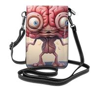 YYHWHJDE Bolso pequeño para teléfono celular de 7.6 x 4.9 pulgadas, con patrón de cerebro humano, funda cruzada de piel con solapa para mujer, perfecta para caminar, acampar