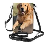 YYHWHJDE Bolso pequeño para teléfono celular de 7.6 x 4.9 pulgadas, con patrón Golden Retriever, funda de piel con solapa cruzada para mujer, perfecta para caminar, acampar