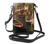 YYHWHJDE Bolso pequeño para teléfono celular de 7.6 x 4.9 pulgadas, hermoso patrón de Italia, funda cruzada con solapa para mujer, perfecta para caminar, acampar, color negro