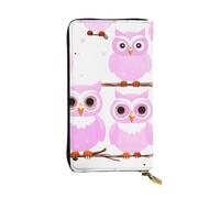 YYHWHJDE Bonita cartera larga de piel de calidad con estampado de búho, diseñada para niñas y mujeres a la moda, elegante, 19 x 10,5 cm, Black, Talla única