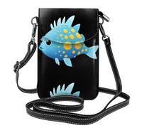 YYHWHJDE Bonito bolso cruzado de cuero para mujer, con estampado de pez globo azul, impermeable y duradero