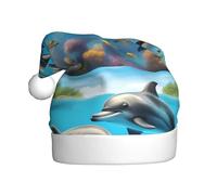 YYHWHJDE Bonito sombrero de Navidad con estampado de delfines para adultos, por lo que es un regalo divertido y duradero para hombres y mujeres
