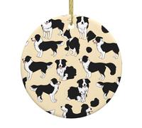 Yyhwhjde Border Collie - Patrón circular para decoración de supermercado, cerámica, invierno, Navidad, fiesta, hogar