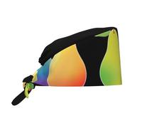 YYHWHJDE Bouffant - Gorras quirúrgicas de color degradado, estampado de pera grande, gorras quirúrgicas ajustables para hombres y mujeres, color negro