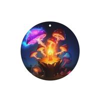 YYHWHJDE Bright Mushrooms Art Printing - Ambientadores de coche de forma redonda, paquete de seis tarjetas perfumadas para colgar en el armario, baño, decoración interior del coche