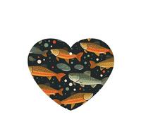 YYHWHJDE Brook Trout Fly Fishing Impresión en forma de corazón Ambientadores para coche, paquete de seis tarjetas: Tarjetas perfumadas colgantes para armario, baño, decoración interior de coche