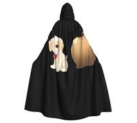 YYHWHJDE Cachorro junto a la gran manzana, chaqueta con capucha para adultos, capa larga de fiesta adecuada para hombres y mujeres