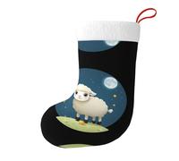 Yyhwhjde Calcetines decorativos de Navidad con imagen de cordero y luna para rellenar pequeños regalos como dulces y juguetes pequeños