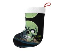 Yyhwhjde Calcetines decorativos de Navidad con imagen de la isla de calavera aterradora para rellenar pequeños regalos como dulces y juguetes pequeños