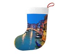 Yyhwhjde Calcetines decorativos de Navidad con imagen de la noche de Venecia para rellenar pequeños regalos como dulces y juguetes pequeños