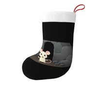 Yyhwhjde Calcetines decorativos de Navidad con imagen de ratón en el hoyo para rellenar pequeños regalos como dulces y juguetes pequeños