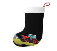 Yyhwhjde Calcetines decorativos de Navidad con imagen de tractor bajo la montaña para rellenar pequeños regalos como dulces y juguetes pequeños