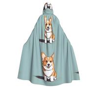 YYHWHJDE Capa con capucha para adultos con bonito patrón de corgi, sin cremallera, cómoda para fiestas de disfraces