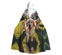 YYHWHJDE Capa con capucha para adultos con diseño de cachorros Golden Retriever sin cremallera, cómoda para fiestas de disfraces