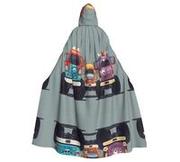 YYHWHJDE Capa con capucha para adultos con diseño de Monster Trucks para Halloween, sin cremallera, cómoda para fiestas de disfraces