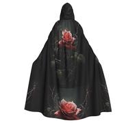 YYHWHJDE Capa con capucha para adultos con diseño de rosa en las espinas, sin cremallera, cómoda para fiestas de disfraces