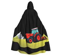 YYHWHJDE Capa con capucha para adultos con diseño de tractor bajo la montaña, sin cremallera, cómoda para fiestas de disfraces