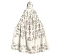 YYHWHJDE Capa con capucha para adultos con estampado de alfabeto de lenguaje de señas para fiestas y disfraces