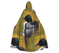 YYHWHJDE Capa con capucha para adultos con patrón de pájaros loon para varios entornos de fiesta y carnaval