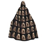 YYHWHJDE Capa con capucha para adultos de The Tomb of Horror Prints Halloween para fiestas y disfraces