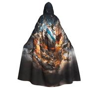 YYHWHJDE Capa con capucha para hombre y mujer, diseño de rugby on fire