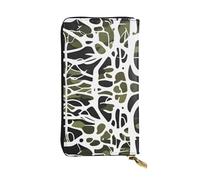 YYHWHJDE Cartera larga de cuero de calidad con estampado de camuflaje de árbol blanco diseñada para niñas y mujeres a la moda, elegante, 19 x 10,5 cm, Black, Talla única