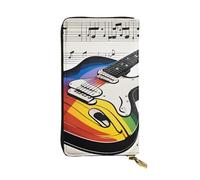 YYHWHJDE Cartera larga de cuero de calidad con estampado de guitarra, diseñada para niñas y mujeres, elegante, 19 x 10,5 cm, Black, Talla única