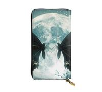 YYHWHJDE Cartera larga de cuero de calidad con estampado de mariposas negras grandes, diseñada para niñas y mujeres a la moda, elegante, 19 x 10,5 cm, Black, Talla única