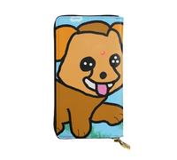 YYHWHJDE Cartera larga de cuero de calidad con estampado de perro de dibujos animados, diseñada para niñas y mujeres, elegante, 19 x 10,5 cm, Black, Talla única