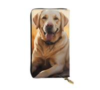 YYHWHJDE Cartera larga de cuero de calidad con estampado de perro Labrador Retriever diseñada para niñas y mujeres a la moda, elegante, 19 x 10,5 cm, Black, Talla única