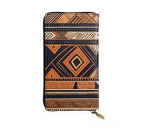 YYHWHJDE Cartera larga de cuero de calidad con estampado nacional africano, diseñada para niñas y mujeres a la moda, elegante, 19 x 10,5 cm, Black, Talla única