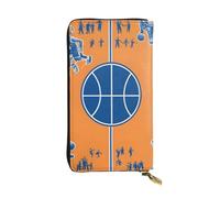 YYHWHJDE Cartera larga de cuero de calidad con impresión de baloncesto diseñada para niñas y mujeres a la moda, elegante, 19 x 10,5 cm, Black, Talla única