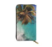 YYHWHJDE Cartera larga de cuero de calidad con impresión de Islas del Caribe diseñada para niñas y mujeres a la moda, elegante, 19 x 10,5 cm, Black, Talla única
