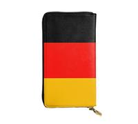 YYHWHJDE Cartera larga de cuero de calidad con impresión de la bandera de Alemania diseñada para niñas y mujeres a la moda, elegante, 19 x 10,5 cm, Black, Talla única