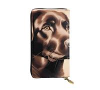 YYHWHJDE Cartera larga de cuero de calidad con impresión de labrador retriever marrón diseñada para niñas y mujeres a la moda, elegante, 19 x 10,5 cm, Black, Talla única