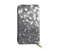 YYHWHJDE Cartera larga de cuero de calidad con impresión de purpurina plateada brillante diseñada para niñas y mujeres a la moda, elegante, 19 x 10,5 cm, Black, Talla única