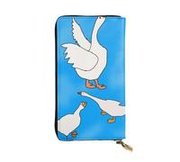 YYHWHJDE Cartera larga de cuero de calidad con impresión de White Goose House diseñada para niñas y mujeres a la moda, elegante, 19 x 10,5 cm, Black, Talla única