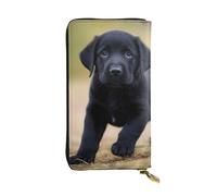 YYHWHJDE Cartera larga de piel con estampado de cachorro de labrador negro diseñada para niñas y mujeres a la moda, elegante y personalizada, 7.4 x 4.1 pulgadas, negro, talla única, Black, Talla única