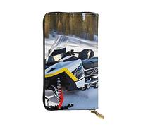 YYHWHJDE Cartera larga de piel con impresión avanzada de motos de nieve, diseñada para niñas y mujeres a la moda, elegante y personalizada, 7.4 x 4.1 pulgadas, negro, talla única, Black, Talla única