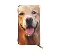 YYHWHJDE Cartera larga de piel estampada con diseño de perro Golden Retriever diseñada para niñas y mujeres a la moda, elegante y personalizada, 19 x 10,5 cm, color negro, talla única, Black, Talla