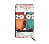 YYHWHJDE Cartera larga de piel estampada Love Owl diseñada para niñas y mujeres a la moda, elegante y personalizada, 19 x 10,5 cm, color negro, talla única, Black, Talla única