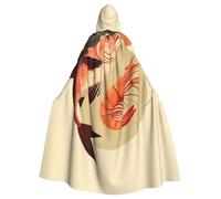 YYHWHJDE Chaqueta larga con capucha de Big Fish and Little Shrimp Picture para adultos, para Halloween, adecuada para hombres y mujeres