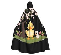 YYHWHJDE Chaqueta larga con capucha de pato pequeño bajo el árbol de manzano silvestre para adultos, adecuada para hombres y mujeres