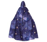 YYHWHJDE Chaqueta larga con capucha para adultos con diseño de mariposa entre las estrellas, adecuada para hombres y mujeres