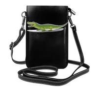 YYHWHJDE Cocodrilo Surfing On The Beach - Bolso cruzado pequeño de cuero para mujer, impermeable y duradero