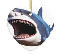 YYHWHJDE Colgante de cerámica con imagen de tiburón colmillo para decoración de interiores, regalo para festivales