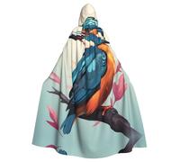 YYHWHJDE Colorido Kingfisher Picture - Chaqueta larga con capucha para adultos, para Halloween, adecuada para hombres y mujeres